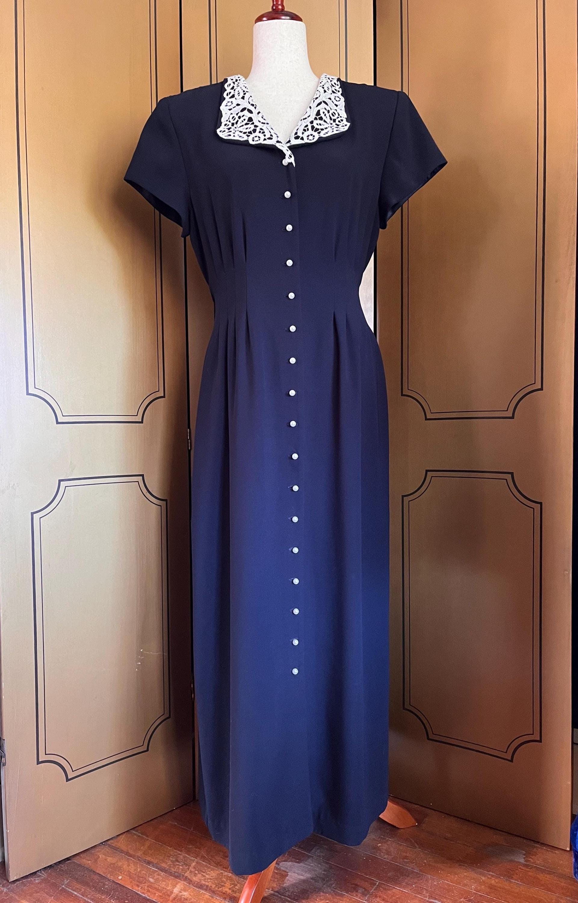 Navy Blue Lace Dress Size 14 - Etsy Navy Blue Lace Dress Size 14 - Etsy