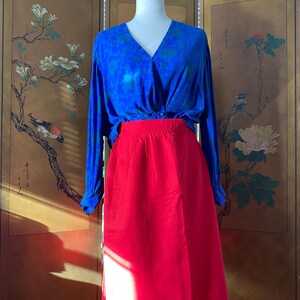 Vintage Yves Saint Laurent Variation wool skirt in red, size 12