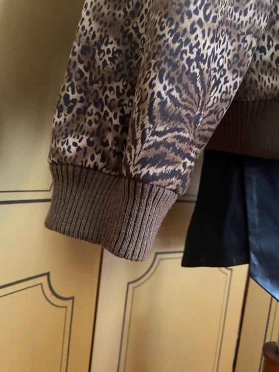 Leopard print bomber jacket, size 2XL - image 7