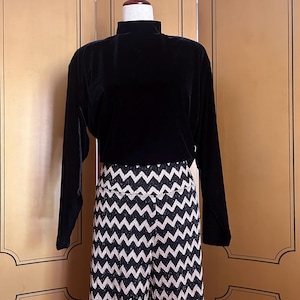 Palazzo-gebreide broek in beige en zwart, maat M