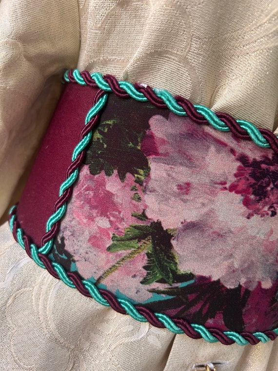 Large Statement Belt With Floral Print and Lace up Corset  display picture 3