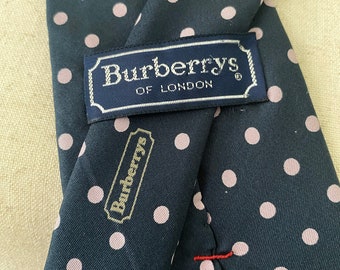 Vintage Burberrys of London silk necktie with polka dots