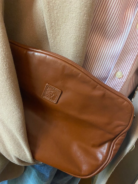 Vintage Anne Klein leather clutch in brown