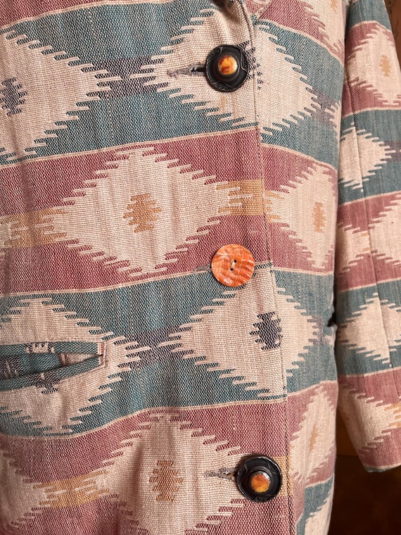 Vintage cotton jacket with native pattern, size S - image 6