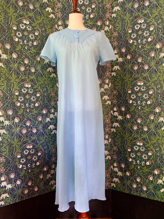 light blue nightgown dress Adaline Broderie Midi Dress - Blue White main image 0