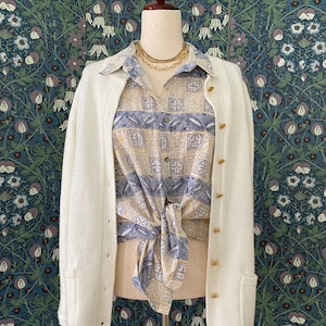 Vintage cardigan in white, size L