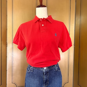 Vintage Polo Ralph Lauren cotton polo in poppy red, size M