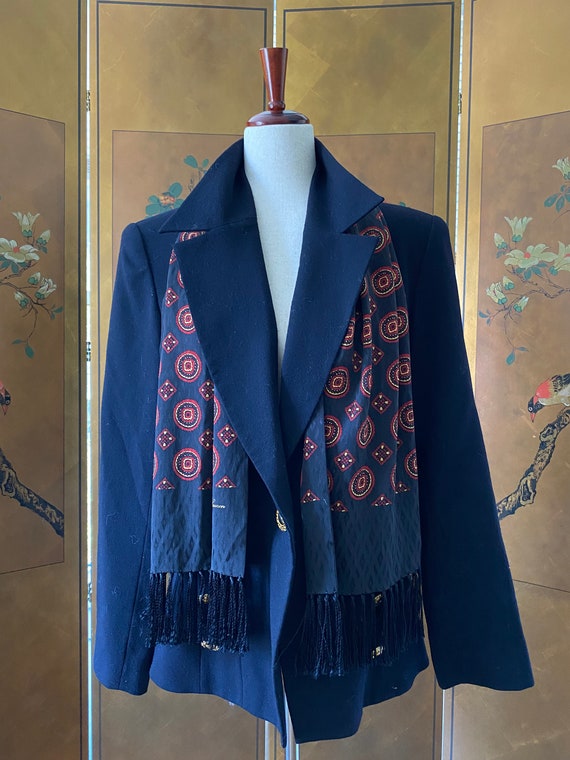 90-00s RALPH LAUREN vintage scarf ラルフ 00s Ralph Lauren Silk Botanical Bird Scarf - Lucky Vintage
