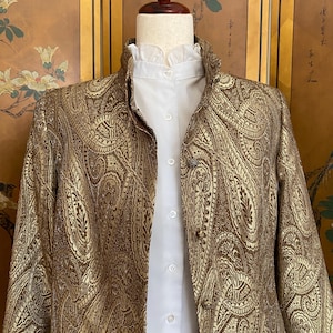 Vintage brocade jacket in gold by Worth, size 12