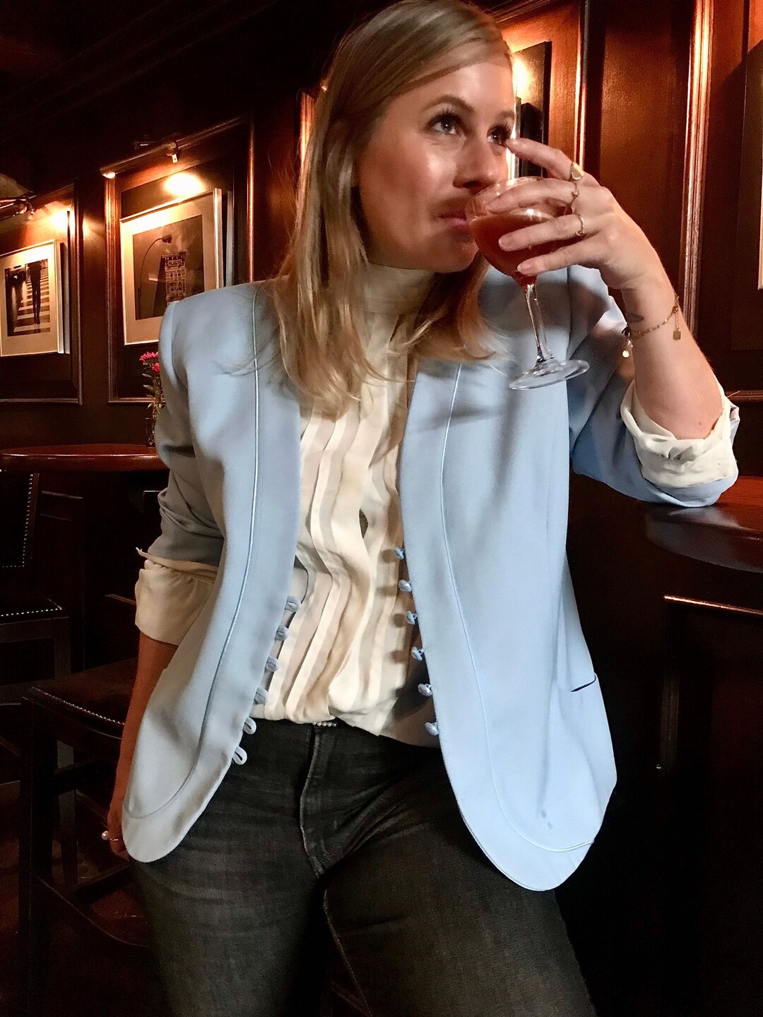 Vintage Elegant Blazer in Periwinkle Blue Size 10 Etsy