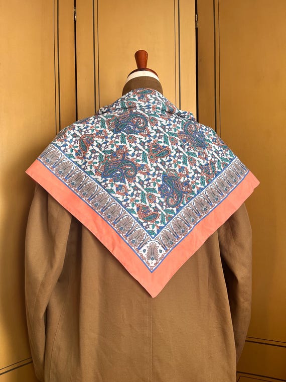 Vintage scarf with flower and paisley prints