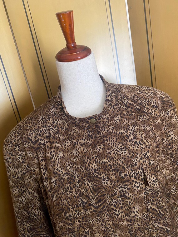 Leopard print bomber jacket, size 2XL - image 3