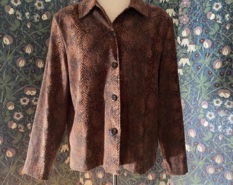Vintage Schlangenprint leichte Jacke, Grösse M