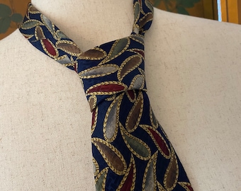 Corbata de seda vintage Bill Blass con estampado paisley
