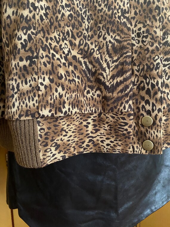 Leopard print bomber jacket, size 2XL - image 5