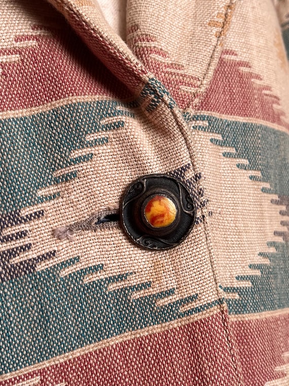 Vintage cotton jacket with native pattern, size S - image 5