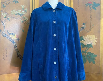Cotton corduroy coat in blue, size 2X