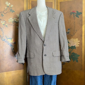 Vintage houndstooth blazer in virgin wool, size 40R