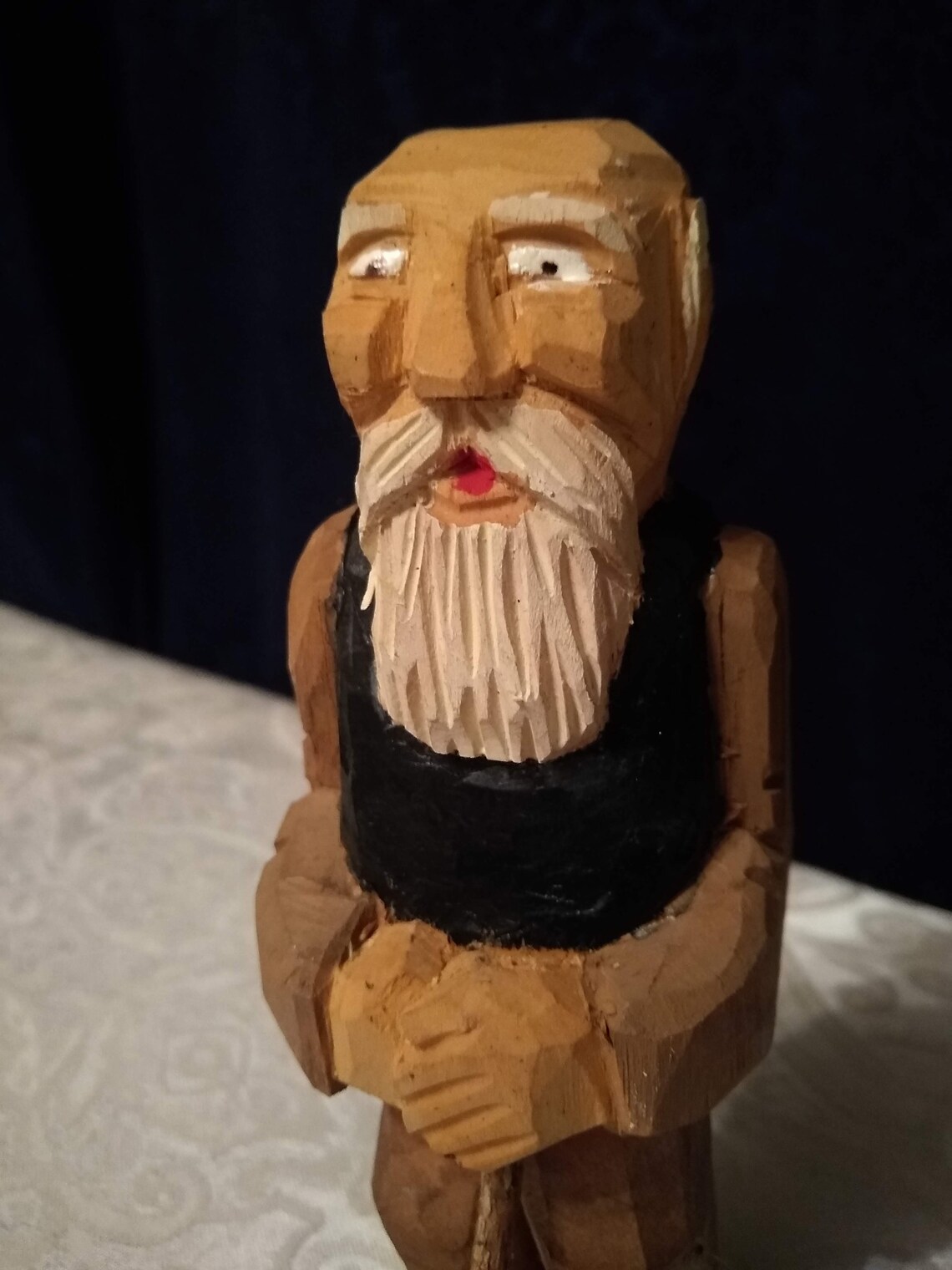 Old Man With Cane Scandinavian Wood Carving Etsy