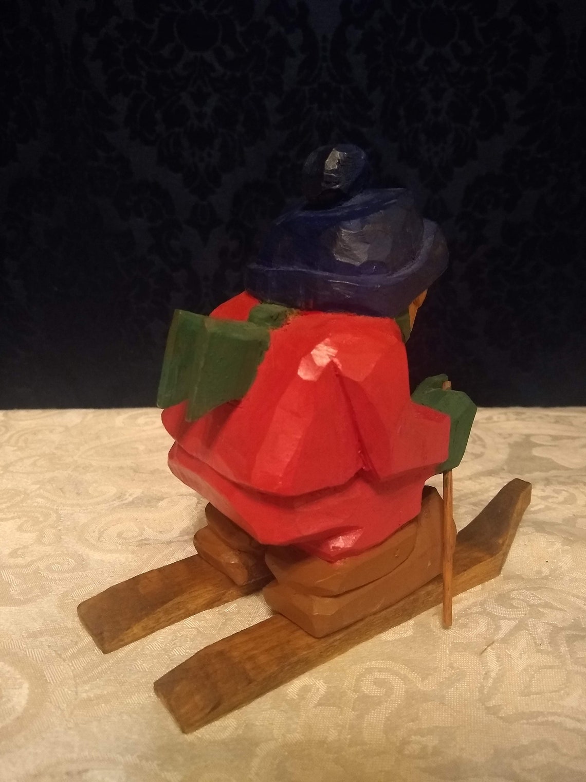 Skier Scandinavian Wood Carving Etsy UK