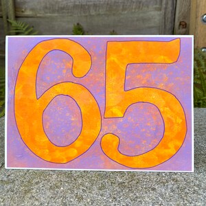 BESPOKE PERSONALISED NUMBER birthday card, made to order handmade with any number you choose in the colours of your choice 6in square image 4