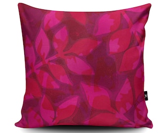 GARNET FUCHSIA pink cushion cover, floral cushion, animal cruelty free, vegan suede cushion, magenta cushion cover, crimson cushion, purple