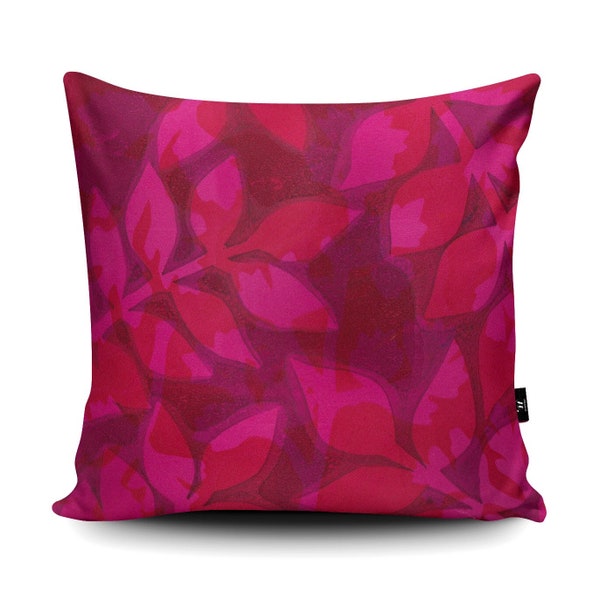 GARNET FUCHSIA pink cushion cover, floral cushion, animal cruelty free, vegan suede cushion, magenta cushion cover, crimson cushion, purple