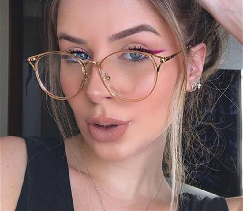 Antiblue Light Cat Eye Glasses Eyeglass Frames Women's Etsy