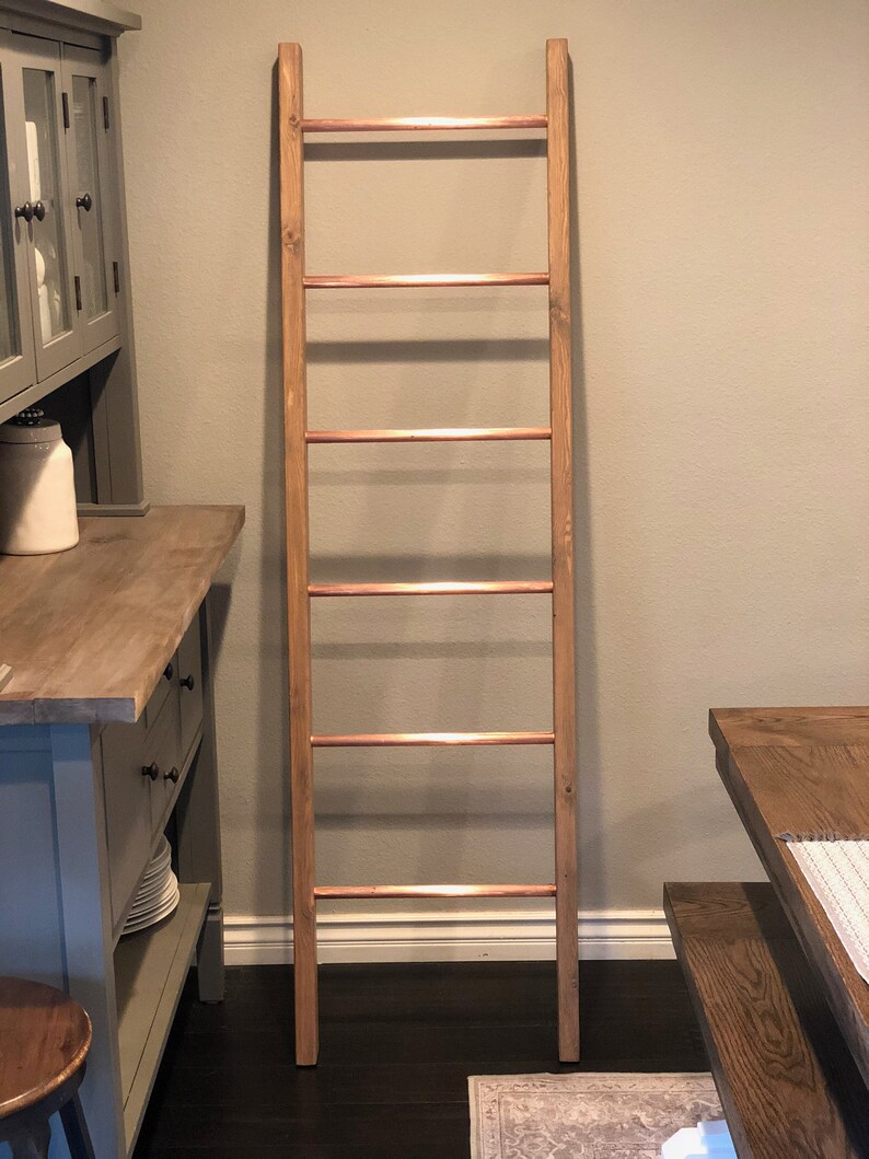 Blanket Ladder With Copper Etsy