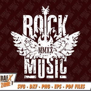 Rockmuziek MMXX Svg, muziek Svg, Rock Shirt Svg, Rock and Roll T-ShirtSvg. SVG-bestanden knippen voor Cricut & Dxf, Eps, Png-bestanden