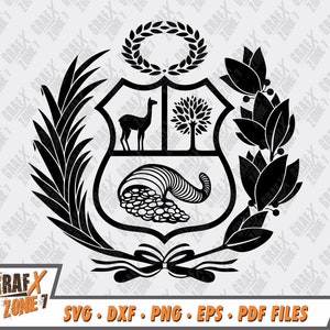 Perù Escudo Svg, Perù Svg, Escudo Peruano Svg, Camicia peruviana Svg, Logo Peruano Svg, File di taglio SVG per Cricut & Dxf, Eps, File Png