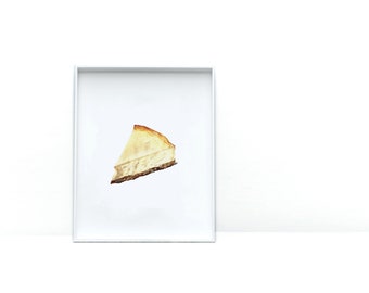 Art Prints for Food Lovers | Cheesecake Watercolor Print | Kitchen Wall Art |