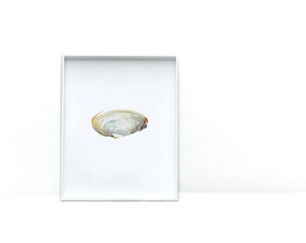 Art Prints for Food Lovers | Clam Watercolor Print | Kitchen Wall Art |