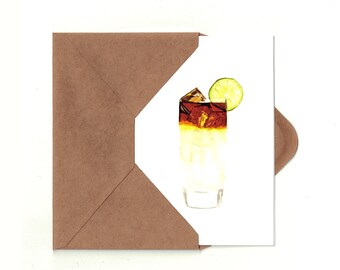 Dark and Stormy Greeting Card w/ Detachable Recipe