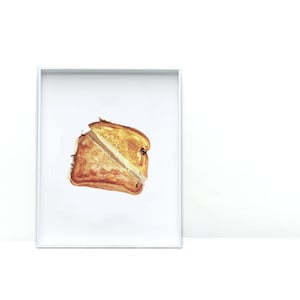 Art Prints for Food Lovers | Grilled Cheese Watercolor Print | Kitchen Wall Art |