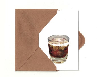 White Russian Greeting Card w/ Detachable Recipe