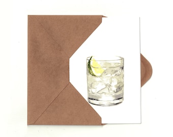Gin and Tonic Greeting Card w/ Detachable Recipe