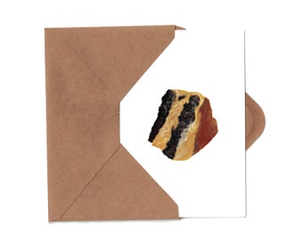 Chocolate Peanut Butter Cake Birthday Card w/ Detachable Recipe