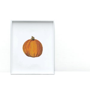 Art Prints for Food Lovers | Pumpkin Watercolor Print | Kitchen Wall Art |