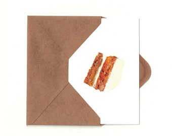 Carrot Cake Birthday Card w/ Detachable Recipe