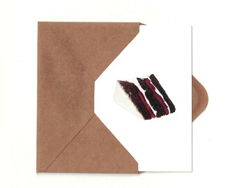 Black Forest Cake Birthday Card w/ Detachable Recipe