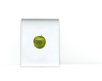 Art Prints for Food Lovers | Green Apple Watercolor Print | Kitchen Wall Art |