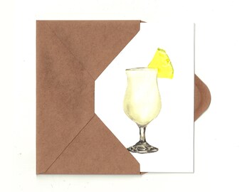 Pina Colada Greeting Card w/ Detachable Recipe