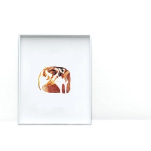 Art Prints for Food Lovers | Cinnamon Roll Watercolor Print | Kitchen Wall Art |