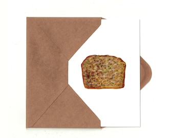 Zucchini Bread Greeting Card w/ Detachable Recipe