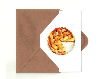 Apple Pie Greeting Card w/ Detachable Recipe