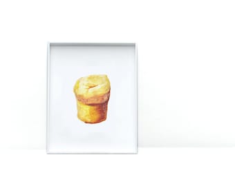 Art Prints for Food Lovers | Popover Watercolor Print | Kitchen Wall Art |