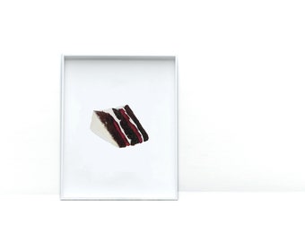 Art Prints for Food Lovers | Black Forest Cake Watercolor Print | Kitchen Wall Art |