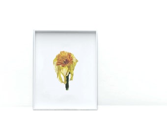 Wilted Flower Watercolor Print | Wall Art | Art Prints