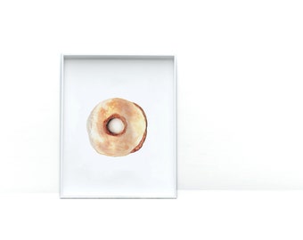 Art Prints for Food Lovers | Donut Watercolor Print | Kitchen Wall Art |